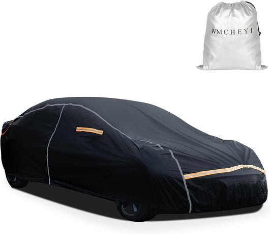 Car Covers for Automobiles,6 Layers Car Cover Waterproof All Weather, Full Exterior Cover with Zipper, Outdoor Car Cover Sun UV Rain Snow Wind Protection, Fit for Tesla Model 3