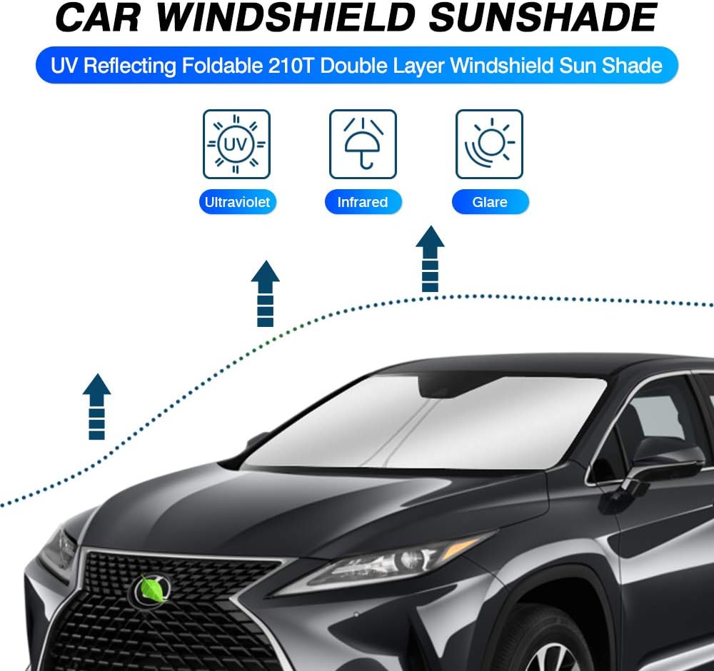 KUST Windshield Sun Shade for 2016-2022 Lexus RX 350 450h Accessories Sunshade Window Sun Visor Protector Foldable Blocks UV Rays Keep Your Car Cooler