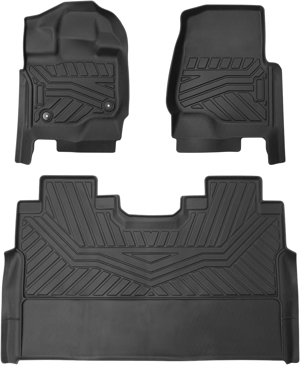 Cartist Floor Mats Compatible for 2015-2025 Ford F-150/ F150 Lightning SuperCrew Cab (Only Fit Rear Seat Without Under Seat Storage) Heavy Duty Floor Liner