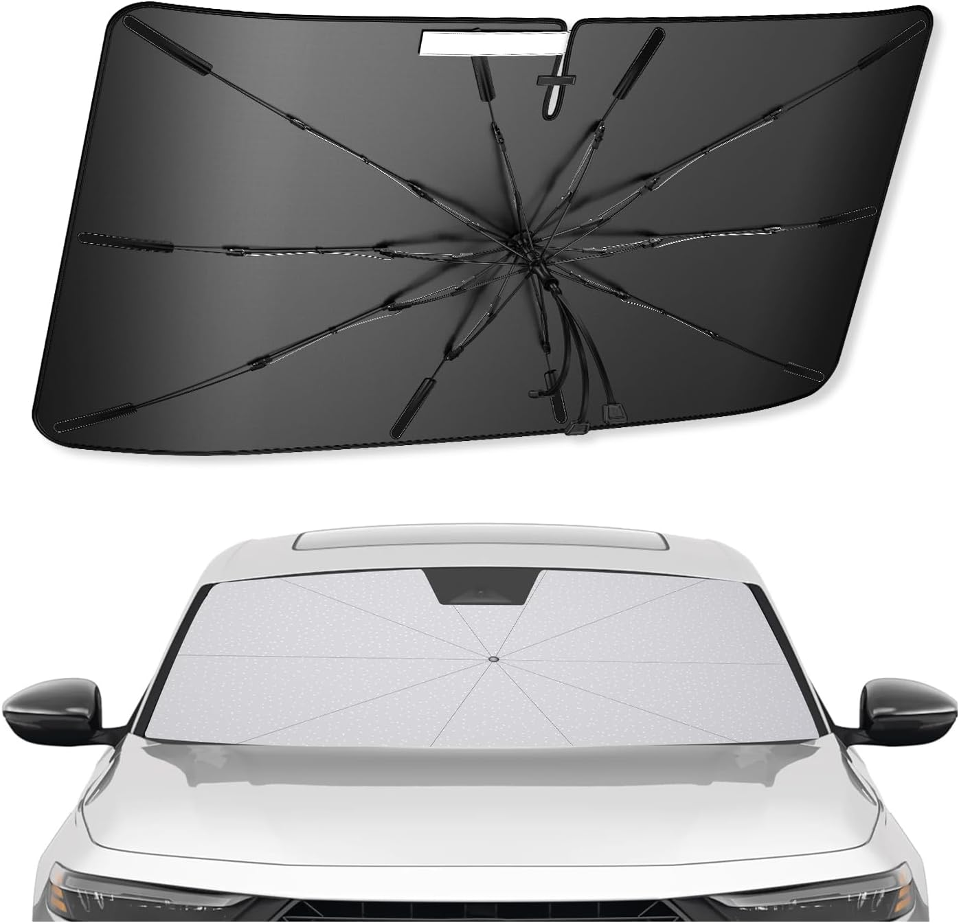 SXCY for 2020-2024 2025 Land Rover Defender Windshield Umbrella Sunshade [Easier Foldable] for 2025 Defender Accessories 2024 2025 Defender Sunshade Umbrella 2025 Defender Windshield Umbrella Shade