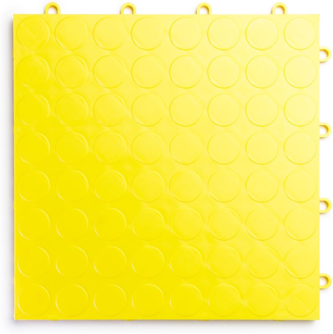 RaceDeck CircleTrac, Durable Interlocking Modular Garage Flooring Tile (24 Pack), Yellow