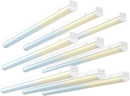 4FT LED Linear Strip Light, LED Shop Lights 40W/35W/30W Selectable,4 Color Selectable 3500K-6500K Adjustable,0-10V Dimmable Commercial Garage Office Ceiling Light Fixture, ETL DLC Listed (9 Pack)