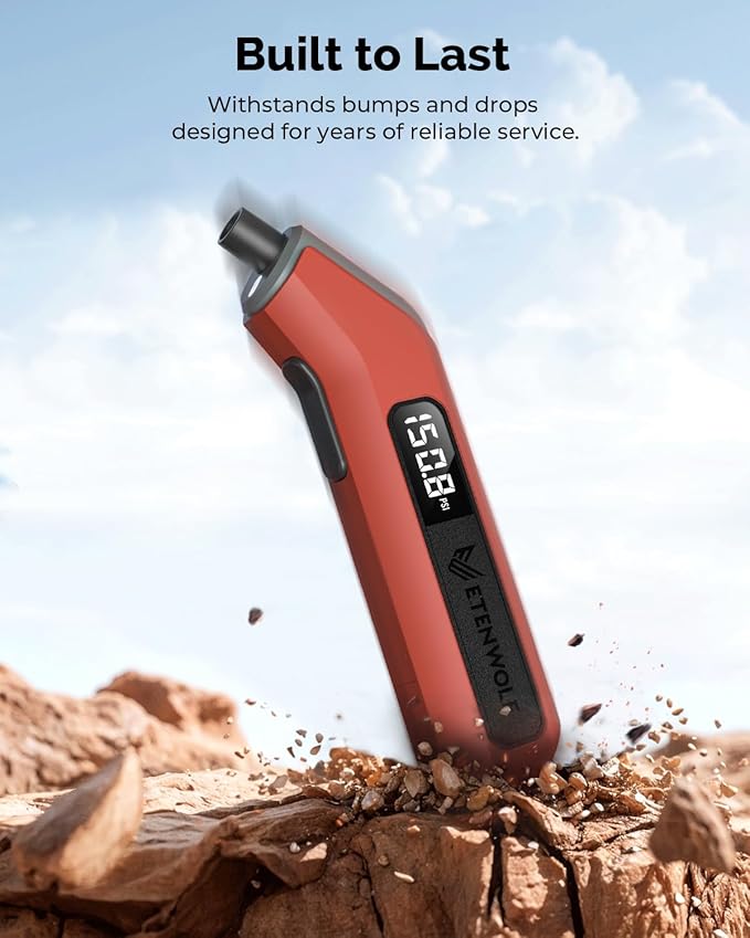 ETENWOLF T300 Digital Tire Pressure Gauge 3-200 PSI, Industrial Tire Gauge Calibrated to ANSI B40.7 Grade 2A(Plus-Minus 0.5%), Replaceable AAA Batteries, Dark Cyan