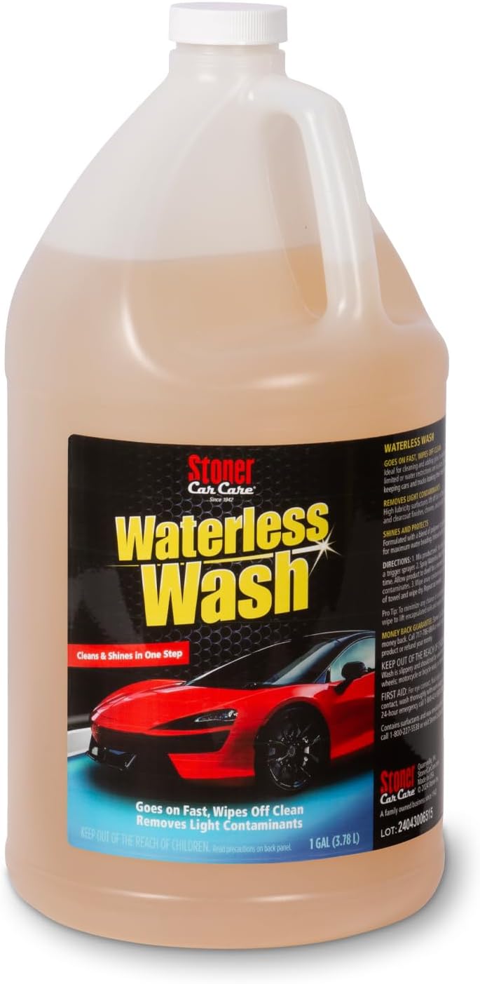 Stoner Car Care 92606 Waterless Wash Car Detailing Spray – Safe, Scratch-Free Formula Quickly Cleans, Shines & Protects Cars, Trucks, Boats, Motorcycles, RVs & More – No Soap or Hose Needed – 1 Gallon