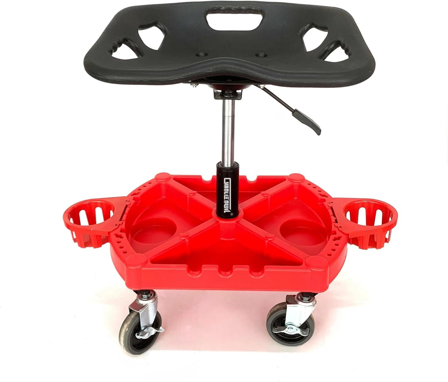 Car Detailing Stool Chair, Seat Height Adjustable Rolling Creeper, with Wheels, Garage Organizer and Tool Organizer Tray for Auto Detailing