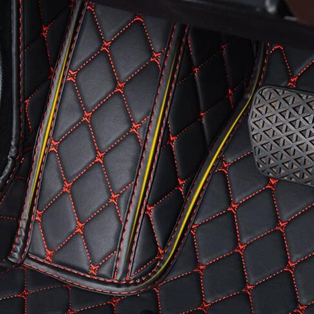 Custom All-Weather Protection Luxury Leather Floor Mats for Cars SUVs Trucks According Anti-Slip Leather Floor mats ﻿ (18,Yellow)