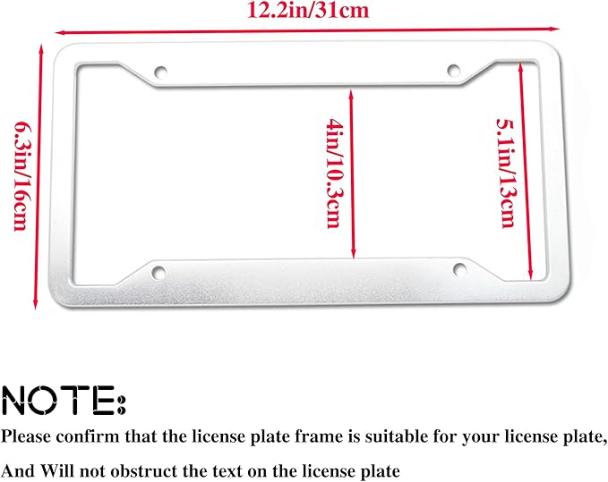 Custom Personalized Metal Engraved Standard Size License Plate Frame,Funny Car Auto Truck Message Plate Holder for Men Women,Silver Text (Silver)