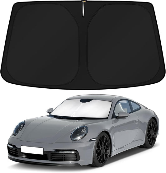 KUST Windshield Sun Shade for 2012-2019 Porsche 911 Coupe Accessories Custom Fit Sunshade Sun Visor Protector Foldable Blocks UV Rays Keep Your Car Cooler
