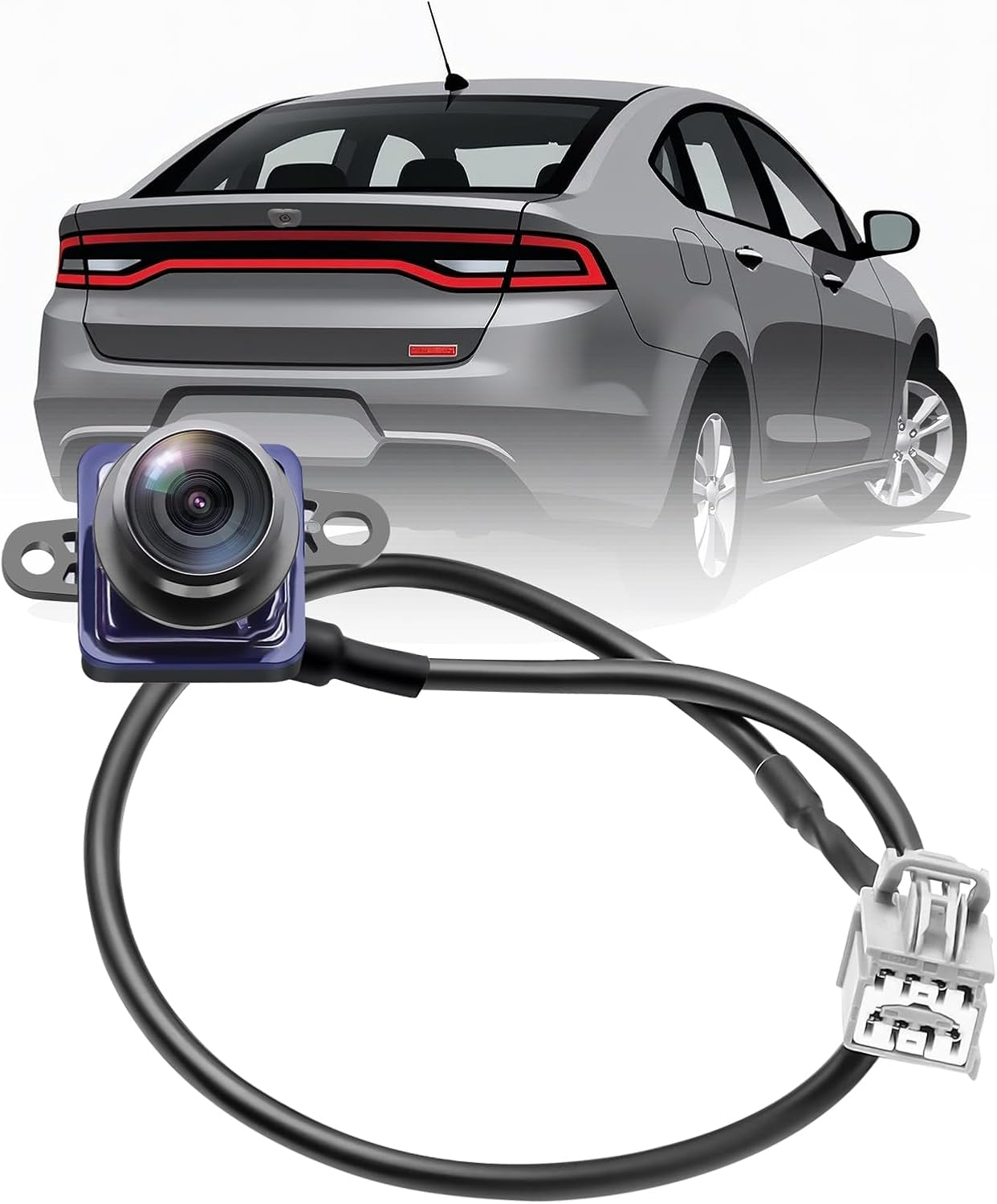 Rear View Backup Camera Parking Assist Camera Compatible with Dodge Dart 2013 2014 2015 2016, Replaces 56038990AA 56038990AB 56038990AC 1WY78GW7AA