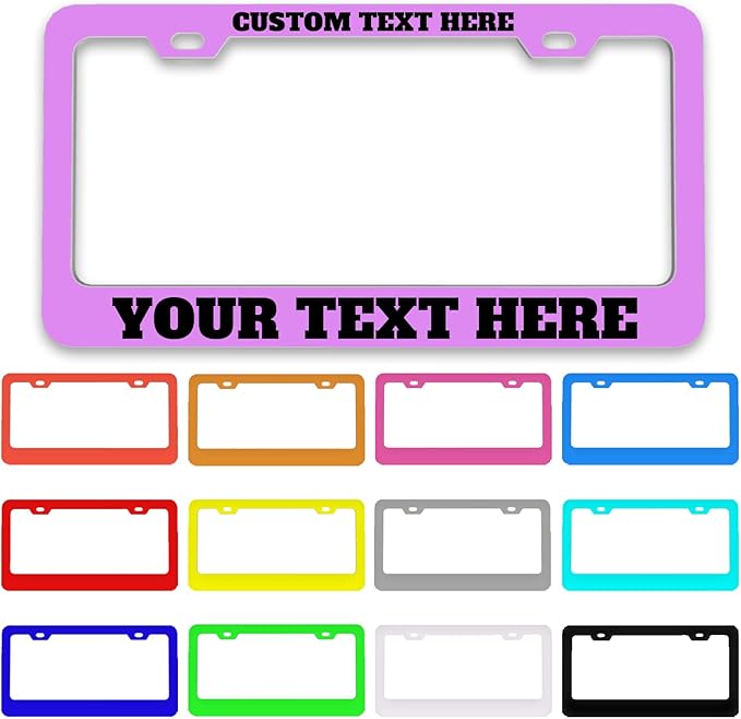 Custom License Plate Frame Personalized - Premium Metal Car Tag with Your Text, 12x6 Inch Customized Auto Plates, Rust-Proof License Plate Frames for Cars/Trucks/SUVs (Placas para Carro)