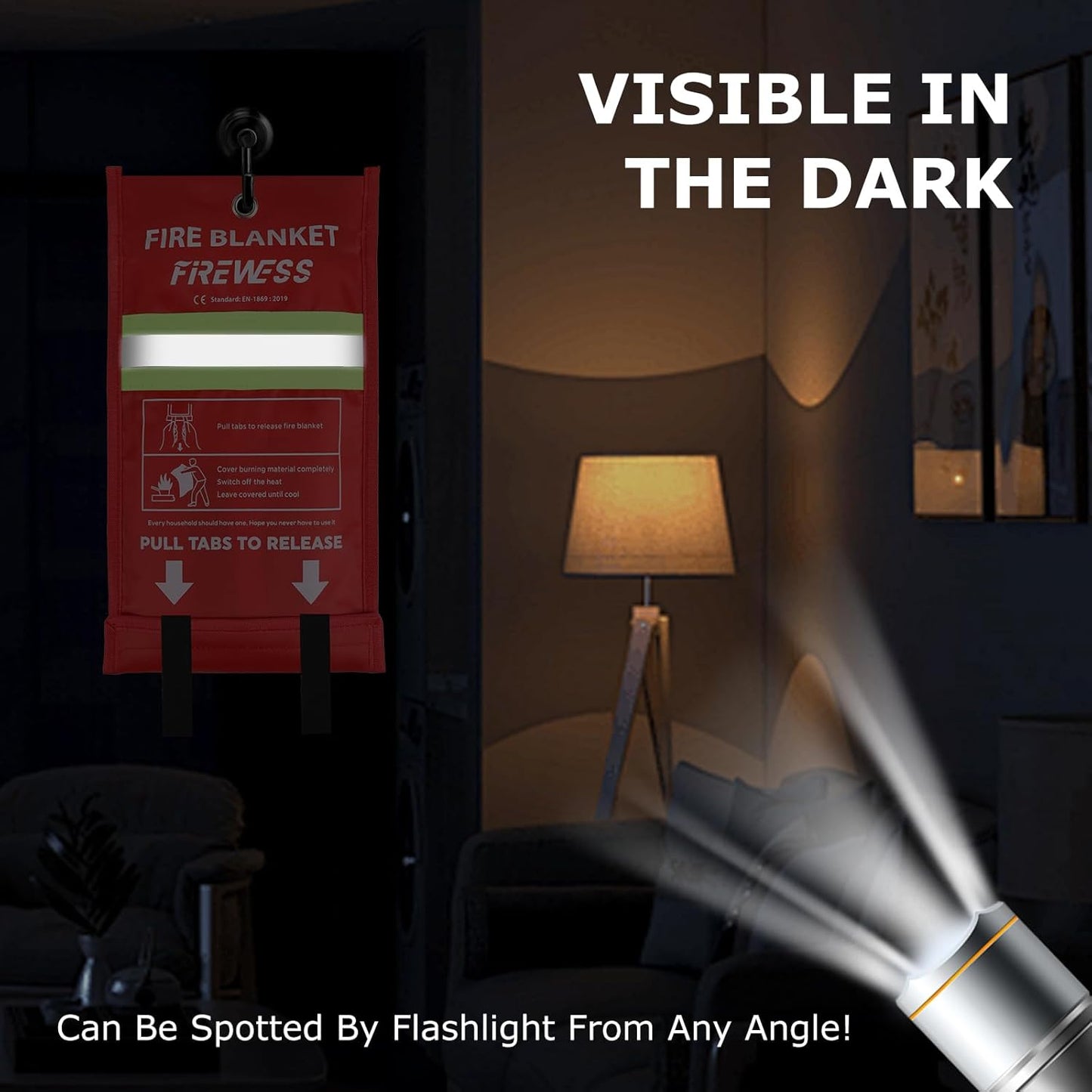 Emergency Fire Blanket, 4Pack Fiberglass Flame Retardant Fire Blankets Emergency for Home, Kitchen, Car, Office, Grill, 39.4X 39.4inch Fire Extinguisher Blanket