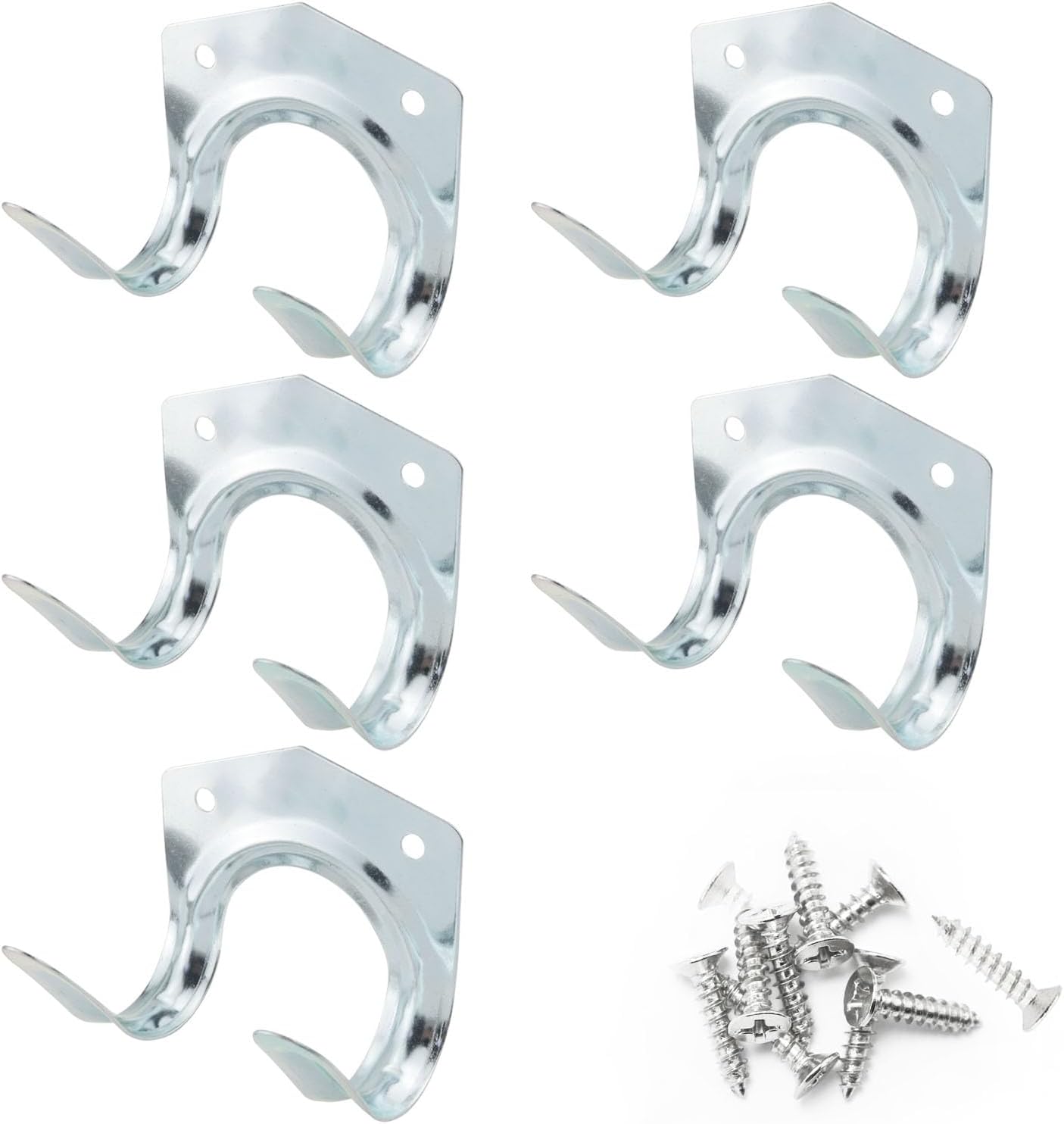 5PCS Garage Hooks Tool Organizer Wall Mounted Double Tool Hanger Hooks Set for Garage Shed Hanging Bracket Garden Tools