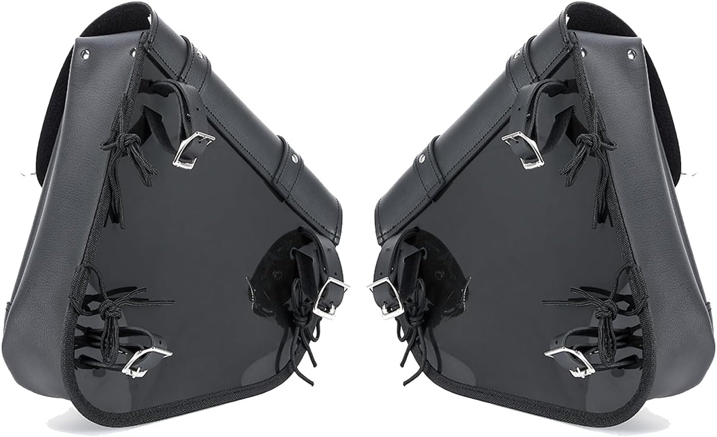 Gargoyle Bells Solo Swing Arm Bags - PVC Waterproof Motorcycle Luggage for Sportster Softail (Right + Left, Black)