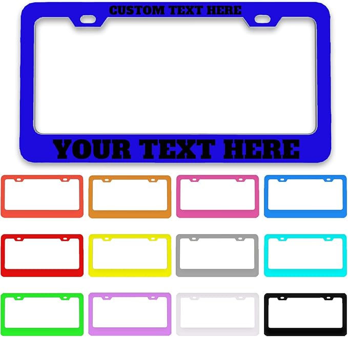 Custom License Plate Frame Personalized - Premium Metal Car Tag with Your Text, 12x6 Inch Customized Auto Plates, Rust-Proof License Plate Frames for Cars/Trucks/SUVs (Placas para Carro)