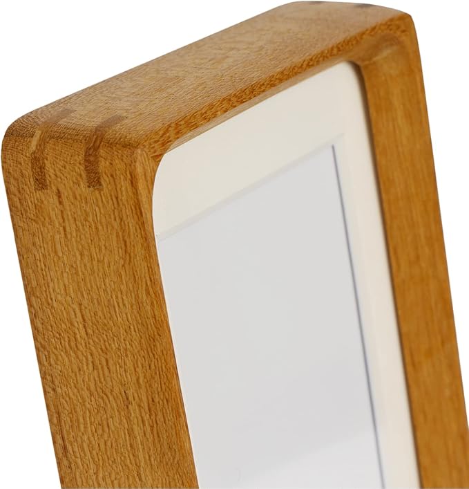 Natural Wood Photo Frames Inspired Tabletop Picture Frame with Mat, Vertical or Horizontal Display (Teak, 4x6 matted to 3x5)