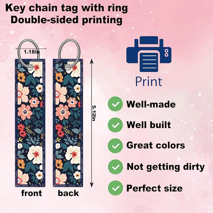 2pcs Cute Folk Floral License Plate Frame for Women, Colorful Flowers car Decorative tag Frames Girly,Beautiful Floral License Plate Cover Holder for Vehicle with Double Sided car Keychain tag