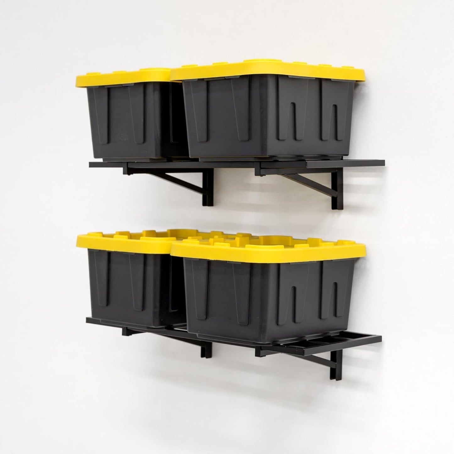 StoreYourBoard 2-Pack Heavy Duty Wall Shelves – Wall-Mounted Garage Storage Shelving and Organization for Sheds, Closets, or Utility Rooms – Holds 200 lbs, 1ft x 2ft, Black