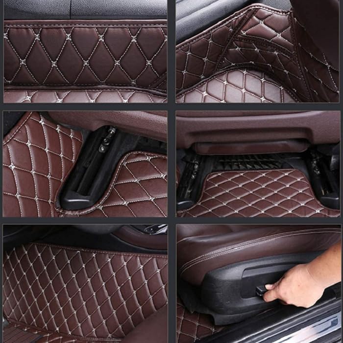 Customized Personalized car Floor mats, All-Weather Luxury car Floor mats, Waterproof and Anti Slip Leather car Floor mat Lining, 95% Customized car, Truck, and SUV Floor mats (Edge Pink)