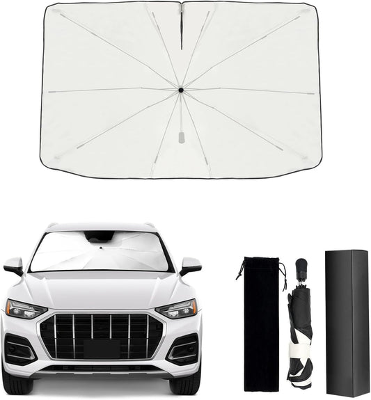 Umbrella Sunshade for Audi Q5 Accessories 2018-2025, Foldable Windshield Cover Sun Shade Umbrella Sun Visor with UV Block Windshield and Heat Insulation Protection (for Audi Q5 2018-2025)