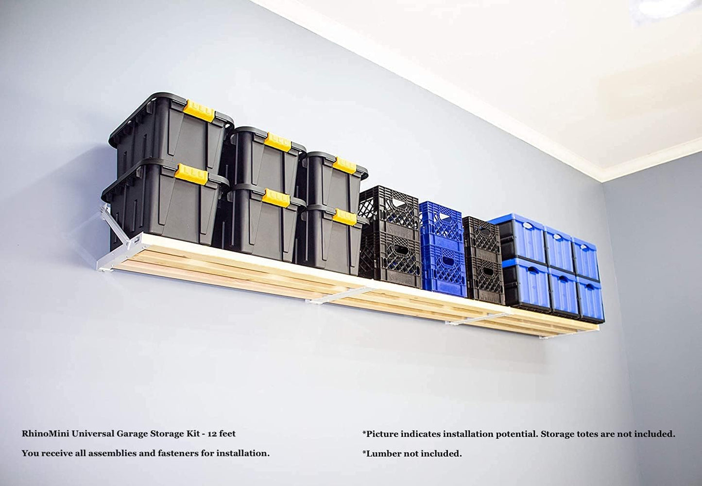 RhinoMini Universal Garage Storage Kit - 12 feet