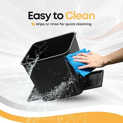 Car Trash Can 2L with Stability Wings & Velcro for Extra Stability ??Magic Strip & Clip for Fabric & Rubber Mats ??Durable Plastic, Easy Pull Trash Bags Included ??Black