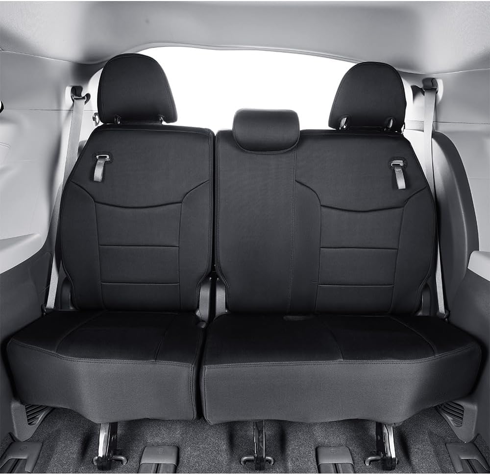 EKR Sienna Seat Covers for 2021-2025 Toyota Sienna Limited,Platinum,2nd Row Captain Chairs with Legrest 7 Seats,Automotive Seat Covers,Car Seat Cover Full Set,Neoprene (Black)