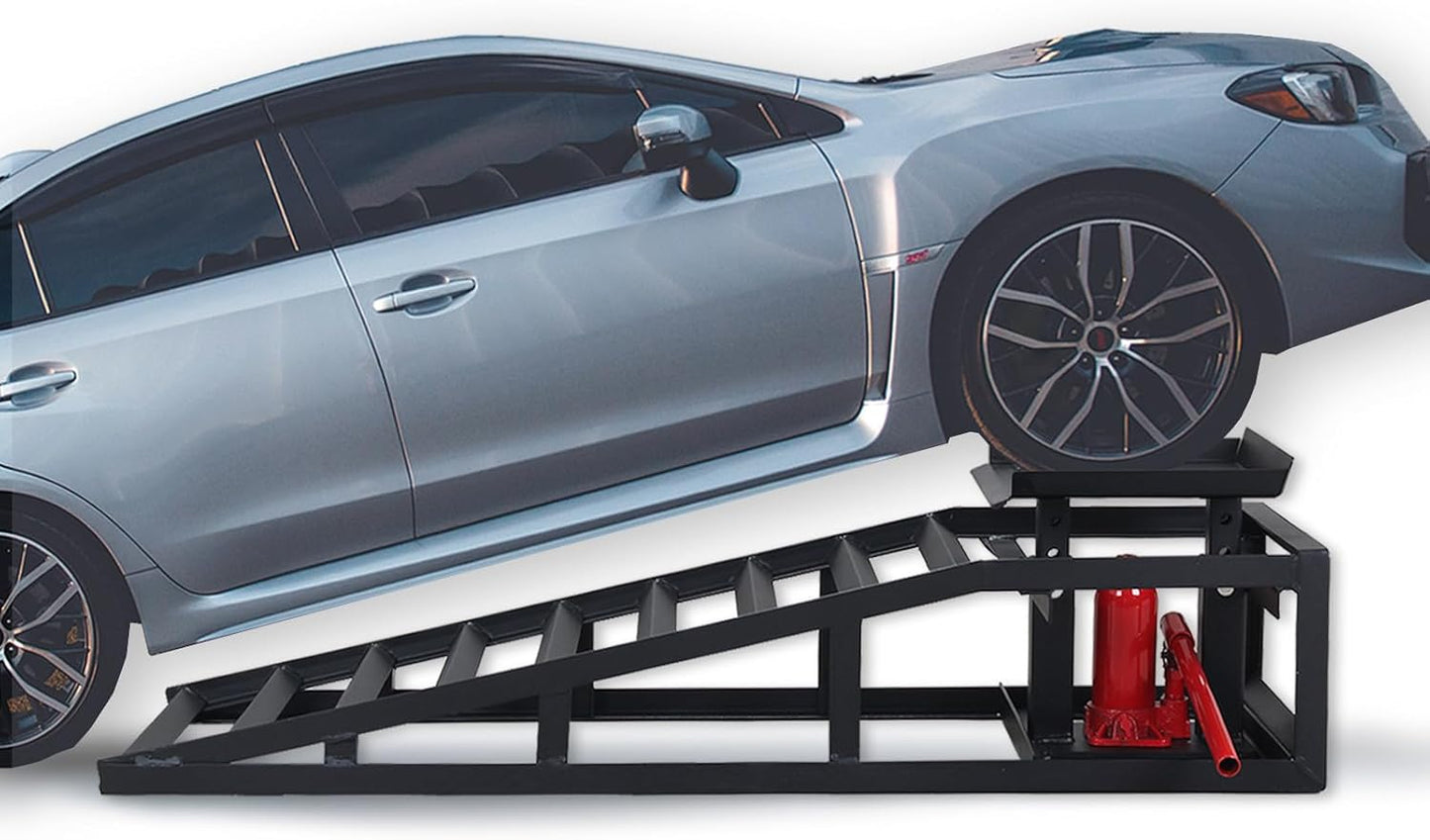 Hydraulic Car Ramps 11000lbs Low Profile Car Lift Service Ramps Truck Trailer Garage,Height Vehicle 2-PCS Black