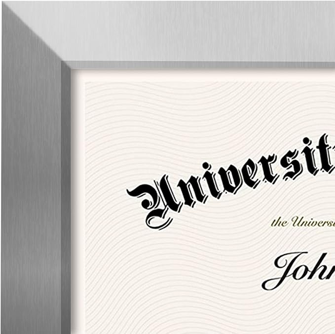 Americanflat 8.5x11 Diploma Frame with Shatter-Resistant Glass - Document Frames with Engineered Wood - Legacy Collection - Certificate Frame for Tabletop and Wall Display - Silver