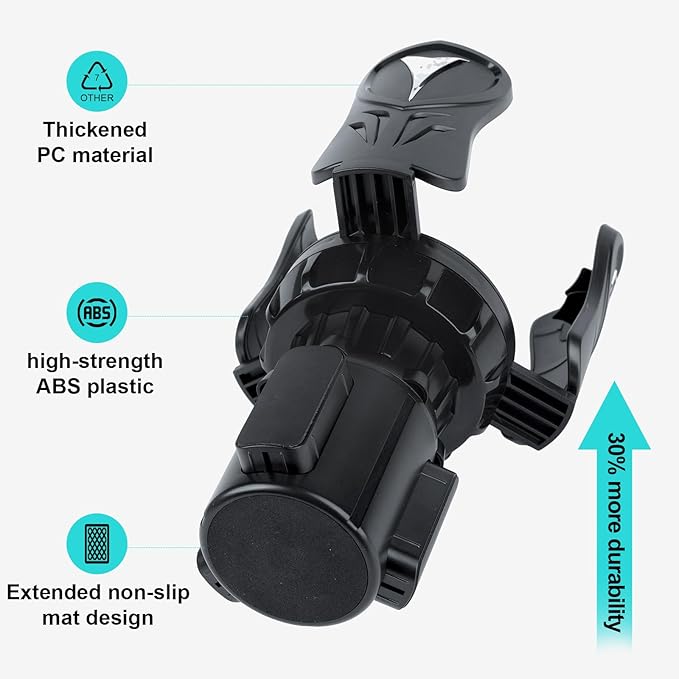 Car Cup Holder Expander, Cup Holder Adapter with Adjustable Telescopic Arm, Compatible with Yeti, Stanley 10 to 46 oz Large Water Bottles, Coffee Cups, Adjustable Base, Non-Slip Base, Black