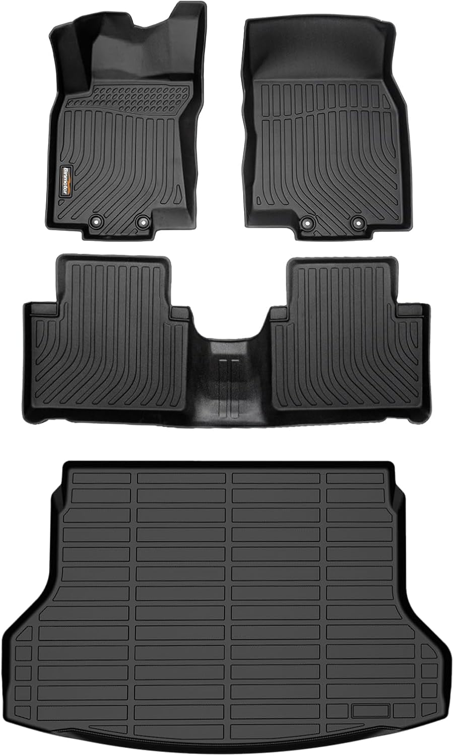 Binmotor-All Weather Floor Mats Cargo Mat for Nissan Rogue 2014-2020(Not for Sport/Hybrid/Select/7-Seater), Car Mats with Trunk Mat Full Set, Heavy Duty Car Floor Liners for Rogue Accessories