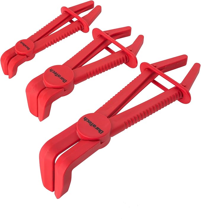 DURATECH 3-Piece Hose Pinch Clamp Pliers, 90 Angled Hose Pinch Off Plier, Line Clamp Pliers Set for Fuel, Brake and Radiator Hoses