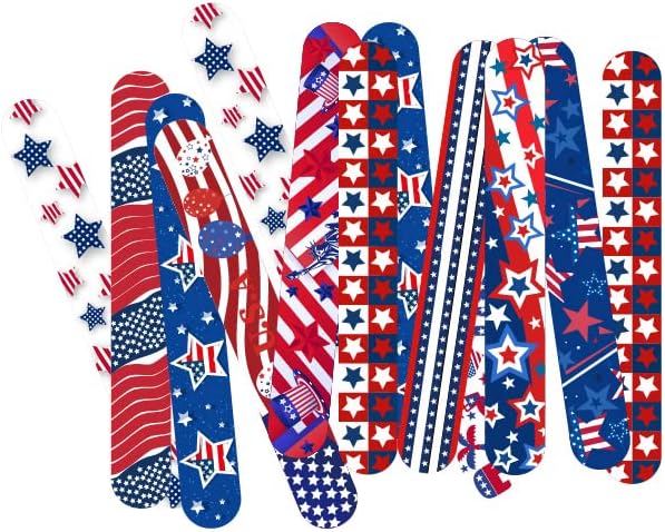 50 Pcs Slap Bracelets for Kids 4th of July Slap Bracelets Bulk Snap Bracelet Party Supplies Favors Classroom Prizes Exchanging Gifts