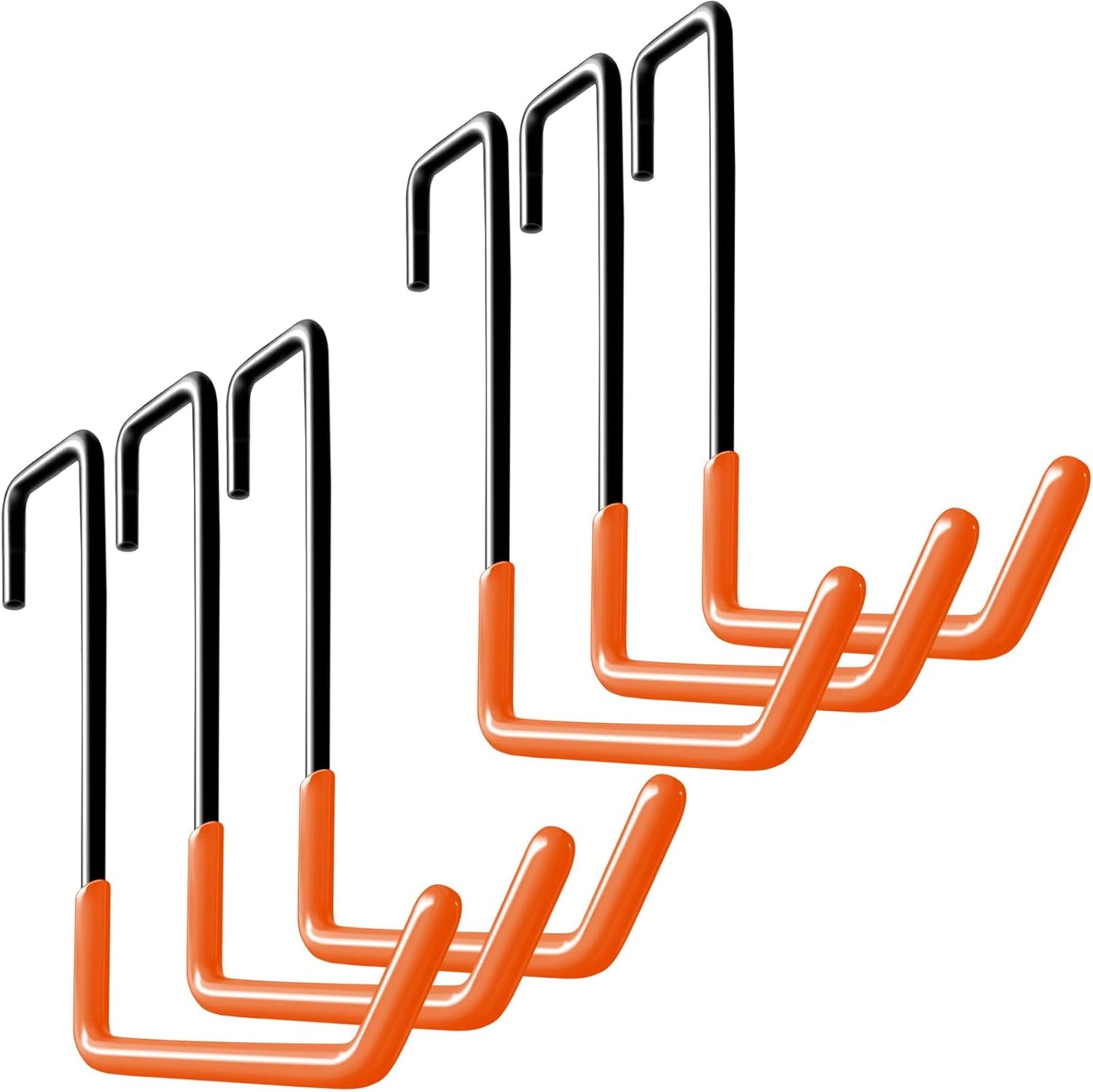 Rafter Hanger Large S Garage Hooks Bike Storage System Holder Organizer, with Non Slip Coating, for Organizing Hanging Basket, Ladders,Bicycle Wheel,Ropes and Bulk Items (6Pack, Orange)