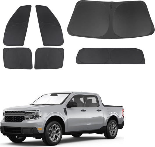TINGLU Window Shades for Ford Maverick 2022-2024 2025 Accessories Car Side Full Windows Rear Triangular Windshield Sun Shade Sun UV Rays & Privacy Protection for Camping 6PCS