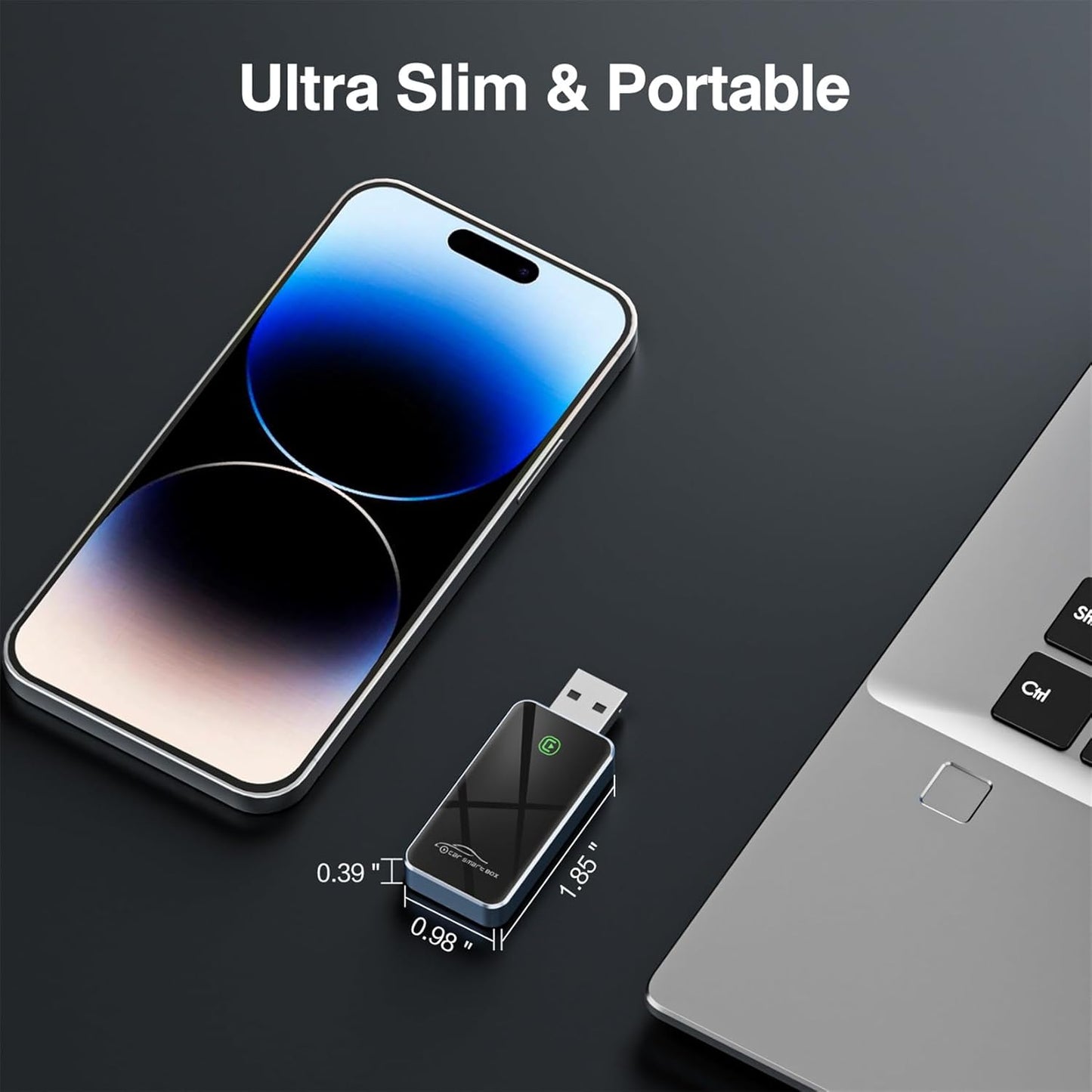 Wireless CarPlay Adapter for Apple - 2025 Slim Edition, Plug & Play Connection Converts Factory Wired to Wireless CarPlay Adapter for iPhone CarPlay Dongle for iOS 10+ (Black)