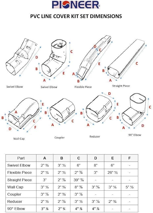 PIONEER Decorative PVC Slim Line Cover Kit for Mini Split Air Conditioners and Heat Pumps
