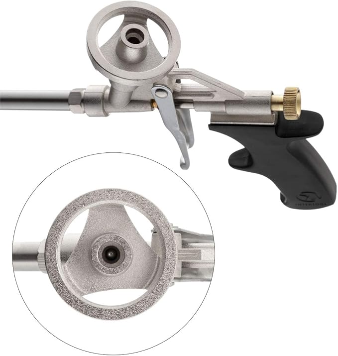 INTERTOOL Foam Gun, Expanding PU Applicator, Professional Metal Body, Spray Dispensing Caulk Application, Insulating, Sealing, Filling PT-0603