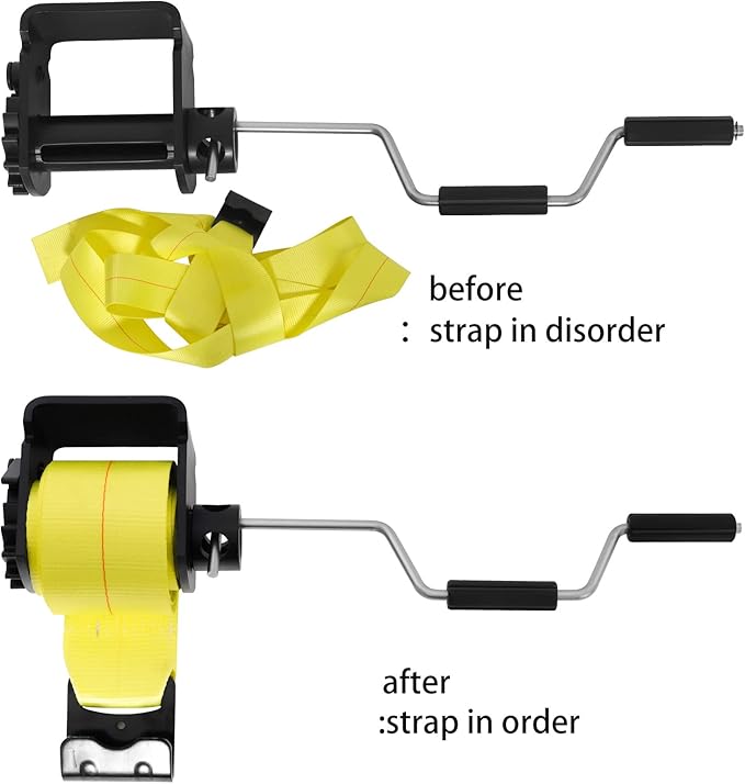 Portable Strap Winder for Flatbed Truck Hand Roller for Winding Strap Winder Winch Winder for Winch Straps-18 inch 1pack