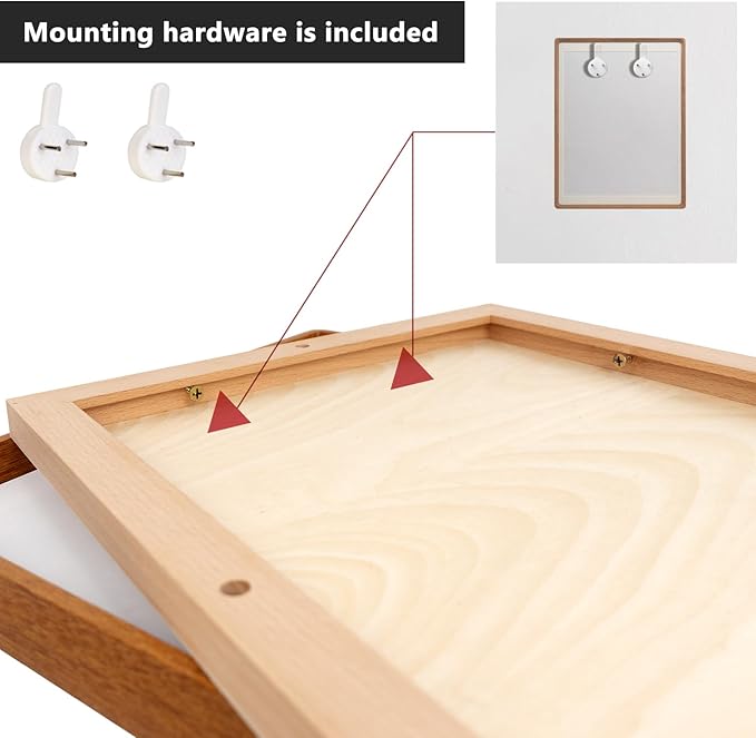 Natural Wood Photo Frames Inspired Tabletop Picture Frame with Mat, Vertical or Horizontal Display (Teak, 12x16 matted to 8.5x11)