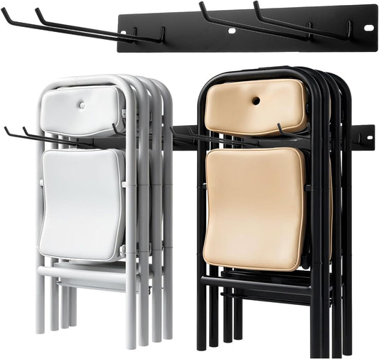 ﻿Folding Chair Storage Rack for Chair Organization and Garage Wall Mount Storage, Garden Tool Rack Organizer (2 Pack)