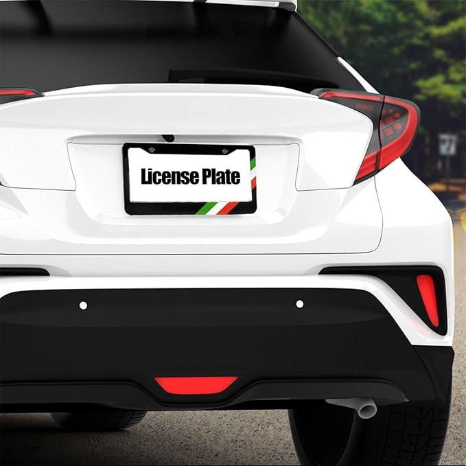 Italian Flag License Plate Frame - 1 Pack Personalized Aluminum Car License Plate Cover Italy Flag 3 Colors Sports License Plate Holder Universal US-Canada 2 Hole Auto Car Tag for Women/Men