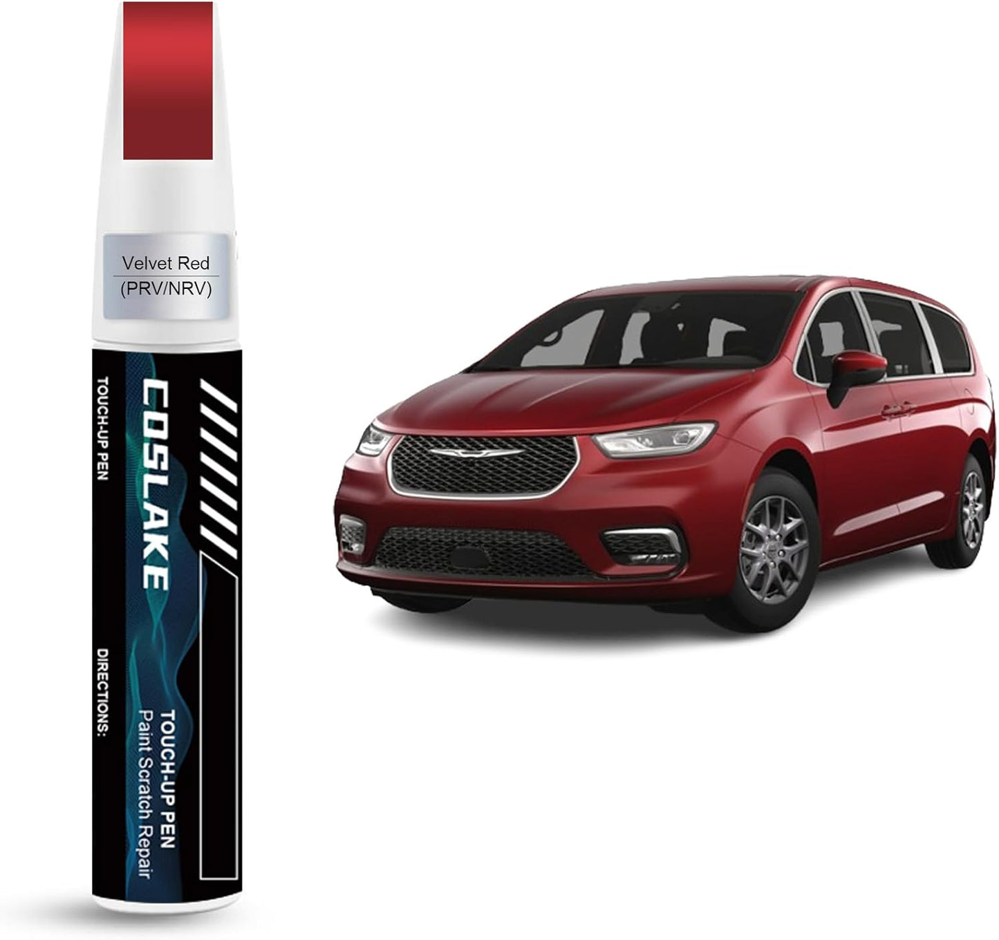Car Touch Up Paint(Velvet Red(PRV/NRV)) for Chrysler, Car Paint Scratch Repair Kit, Quick & Easy Solution to Repair, 2 in 1 Scratch Remover Pen with 2PCS Disposable Micro Applicators