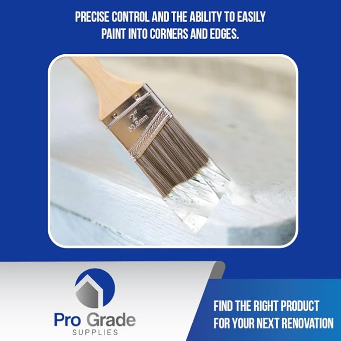 Pro Grade - Paint Brushes - 12Ea 2" Angle Brushes