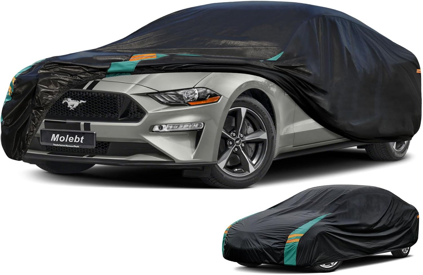 Car Cover for Ford Mustang Coupe/Convertible Fit 1964-2024 Mustang GT Cobra Shelby Bullitt ECOBOOST, Waterproof All-Weather Full Car Cover with Windproof Gust Strap.