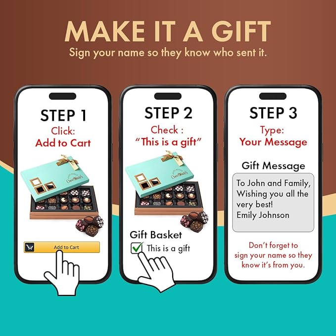 Vegan Dark Chocolate Truffles Gift Box, 15 Pieces of Chocolates Gift Box, Ultimate Assorted Chocolates for Birthdays, Holidays or Corporate Gifts, A Premium Kosher Chocolate Experience for Gifting