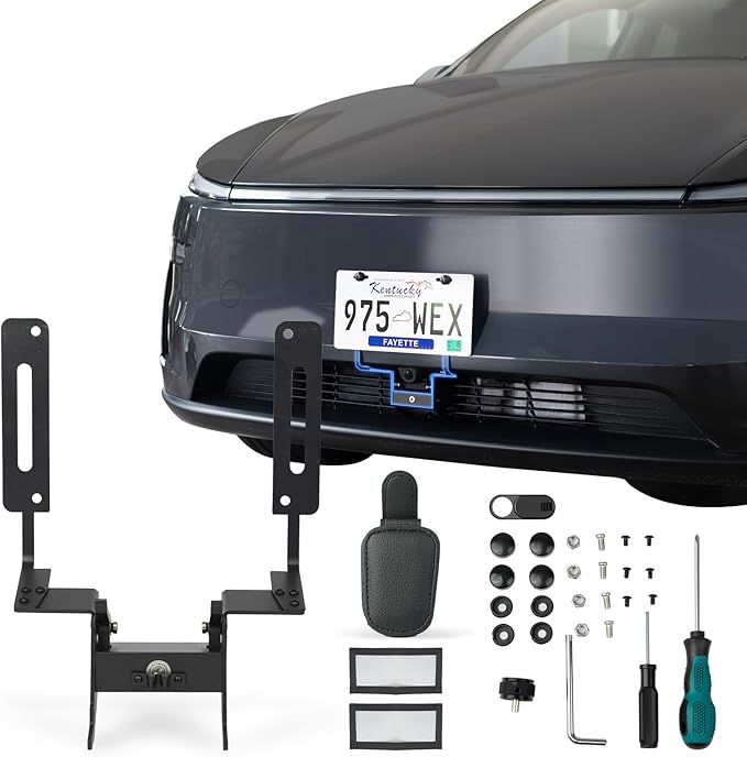 2026 2025 Tesla Model Y Front License Plate Holder(No Drill, Custom Lock) License Plate Frame for 2025 Tesla Model Y