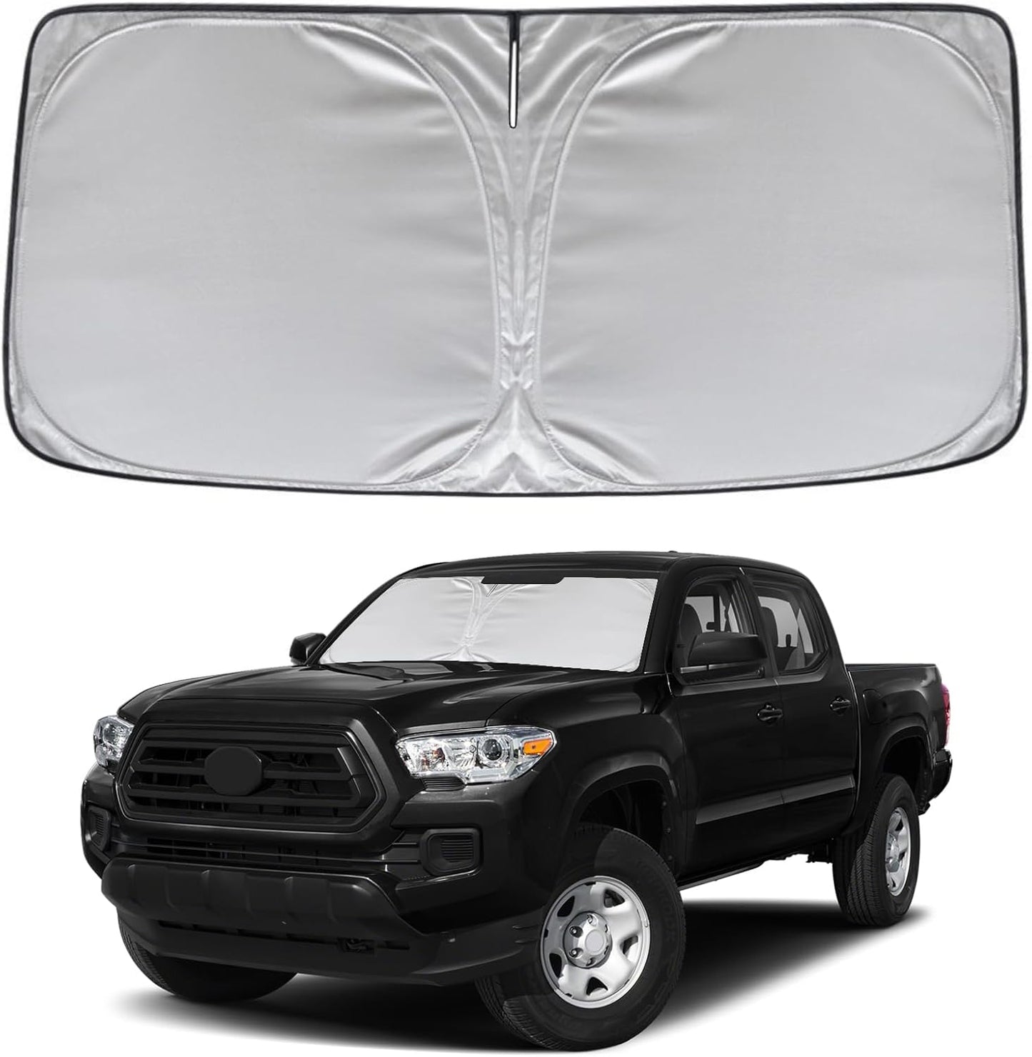 KAYZT Windshield Sun Shade for Toyota Tacoma 2016-2025 Foldable Sunshade Front Window Custom Fit Accessories