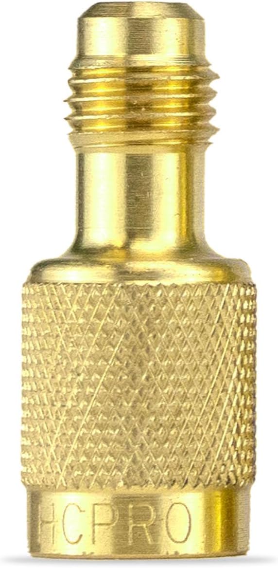 HCPRO R410A Straight Adapter | 1/4" SAE Male × 5/16" (1/2"-20 UNF) Female | HVAC Refrigerant Coupler Fitting | Mini Split AC Charging Tool | Air Conditioner Service Connector