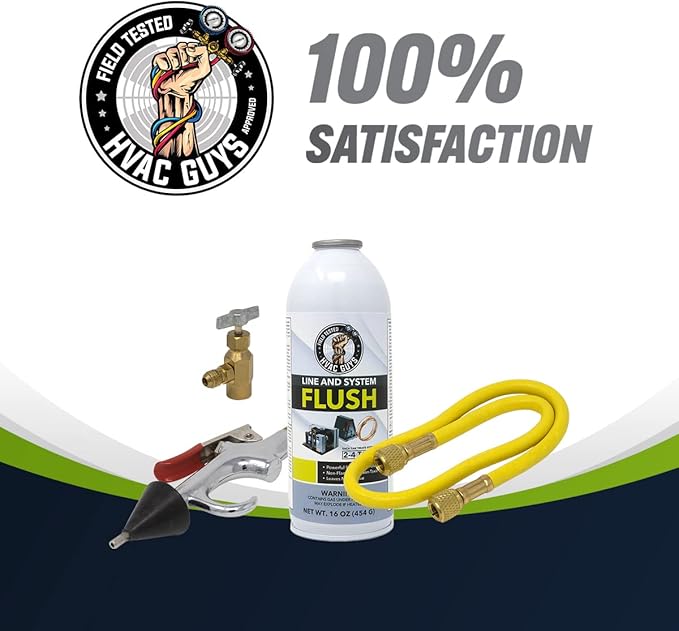 Leak Saver AC Flush Solvent Kit | Pressurized AC Flush Kit Solvent for Cleaning HVAC Line Set and Any Refrigerant-Based Systems