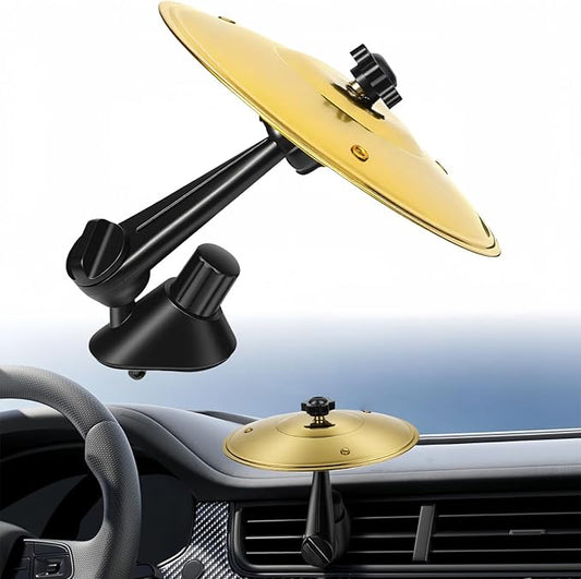 Car Cymbal Drum for Car Air Vent, Funny Musical Instruments Gadget for Music Lovers (Gold)